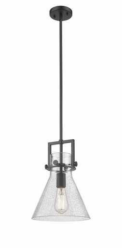 Newton Cone 1 Light Stem Hung Mini Pendant 13.63 X 10 Inch by Innovations - 411-1SM-BK-G411-10SDY