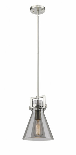 Newton Cone 1 Light Mini Pendant 11.38 Inch and 8 Inch Wide by Innovations - 411-1SS-SN-G411-8SM
