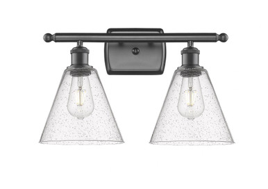 Berkshire Glass 2 Light Bath Vanity 11 Inch and 18 Inch Wide by Innovations - 516-2W-OB-GBC-84