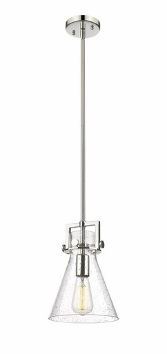 Newton Cone 1 Light Mini Pendant 11.38 Inch and 8 Inch Wide by Innovations - 411-1SS-PN-G411-8SDY