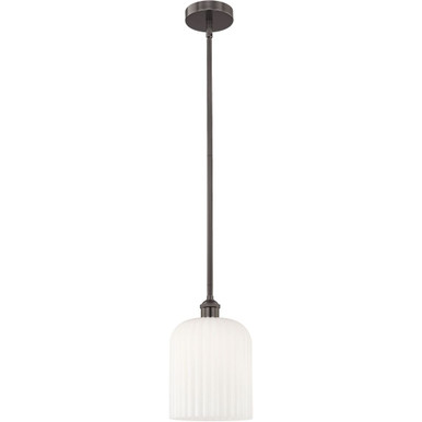 Bridal Veil 1 Light 8" Stem Hung Mini Pendant 8.5X5 Wide by Innovations - 616-1S-G559-8