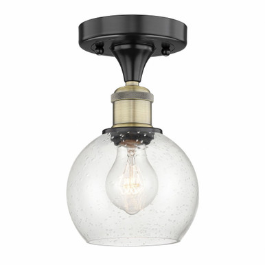 Athens 1 Light Semi Flush Mount 9.88 Inch and 5.88 Inch Wide by Innovations - 616-1F-BAB-G124-6
