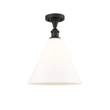 Berkshire Glass 100W 1 LED Semi Flush Mount 14.25 X 12 by Innovations - 516-1C-OB-GBC-121-LED