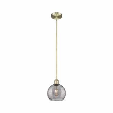 Athens Deco Swirl 1 Light Stem Mini Pendant 9.38 X 8 by Innovations - 616-1S-AB-G1213-8SM