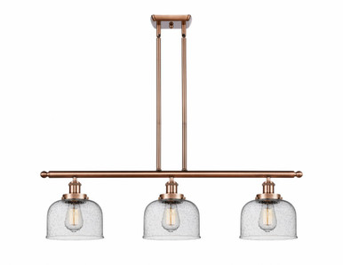 Bell 3 Light Stem hung Island 11 Inch Tall and 36 Inch Wide by Innovations - 916-3I-AC-G74