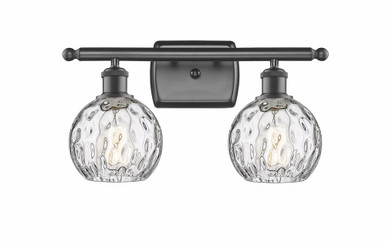 Athens Water Glass 2 Light Vanity Light 16 Inch Wide by Innovations - 516-2W-OB-G1215-6