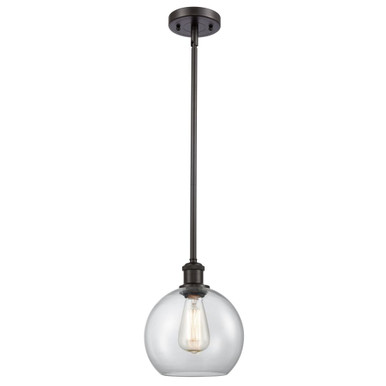 Athens 100W 1 LED Mini Pendant 10 Inch Tall and 8 Inch Wide by Innovations - 516-1S-G12-8-LED