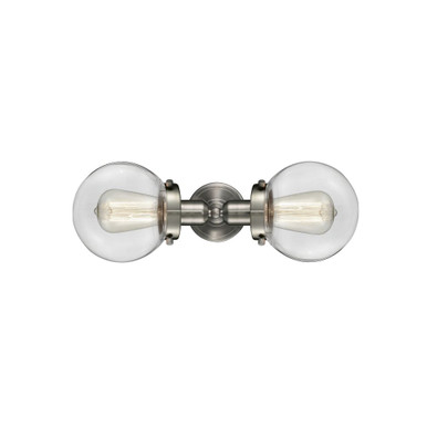 Beacon 2 Light Globe Bath Vanity 11 Inch Tall X 14 Inch Wide by Innovations - 900H-2W-SN-G202-6