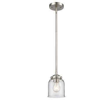 Bell 1 Light Stem Hung Mini Pendant 7.38 Inch X 5 Inch Wide by Innovations - 284-1S-SN-G52