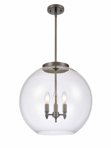 Athens 3 Light Stem Hung Pendant 18.38 X 17.75 Inch Wide by Innovations - 221-3S-OB-G122-18