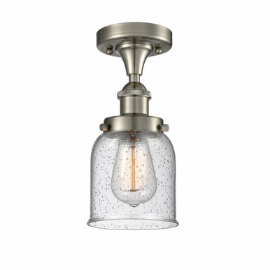 Bell 1 Light Semi Flush Mount 11 Inch Tall and 5 Inch Wide by Innovations - 916-1C-SN-G54
