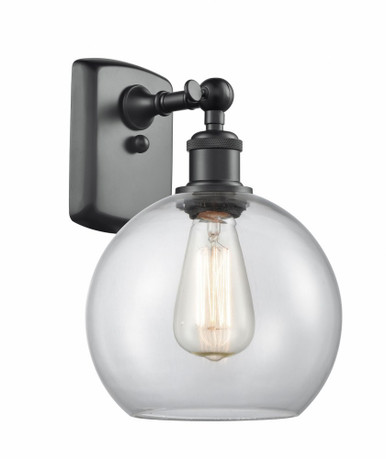 Athens 1 Light Wall Sconce 11 Inch Tall and 8 Inch Wide by Innovations - 516-1W-BK-G122-8
