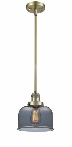 Bell 1 Light Stem Hung Mini Pendant 10 Inch and 8 Inch Wide by Innovations - 201S-AB-G73