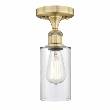 Clymer 1 Light Semi Flush Mount 10.88 and 3.88 Inch Wide by Innovations - 616-1F-BB-G802