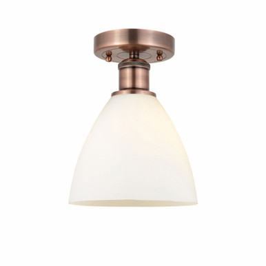 Bristol 1 Light Glass Semi Flush Mount 11.5 X 7.5 Inch Wide by Innovations - 616-1F-AC-GBD-751