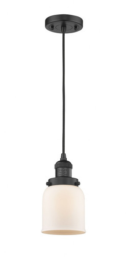 Bell 1 Light Cord hung Mini Pendant 8.88 Inch X 5 Inch Wide by Innovations - 201C-BK-G51