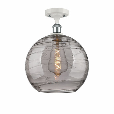 Athens Deco Swirl 1 Light Industrial Semi Flush Mount by Innovations - 516-1C-WPC-G1213-12SM