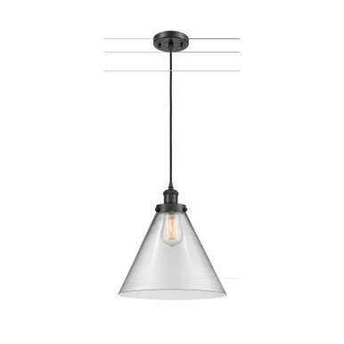 Cone 1 Light Cord Hung Mini Pendant 12.75 X 11.75 Inch Wide by Innovations - 916-1P-G4L