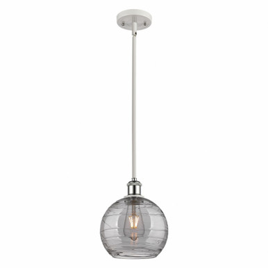 Athens Deco Swirl 1 Light Stem Hung Mini Pendant 9.38 X 8 by Innovations - 516-1S-WPC-G1213-8SM
