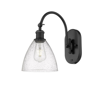 Bristol 1 Light Wall Sconce 13.5 Inch Tall and 7.5 Inch Wide by Innovations - 918-1W-BK-GBD-754