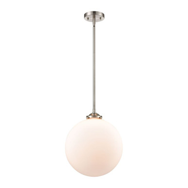 Beacon 1 Light Stem Hung Mini Pendant 13.38 Tall and 12 Wide by Innovations - 284-1S-SN-G201-12