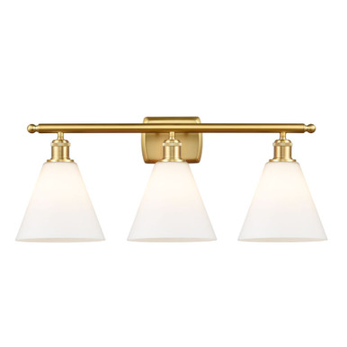 Berkshire Glass 100W 3 LED Bath Vanity 11 InchX28 Inch Wide by Innovations - 516-3W-GBC-8-LED