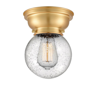 Beacon 1 Light Flush Mount 8.38 Inch Tall and 6 Inch Wide by Innovations - 623-1F-SG-G204-6