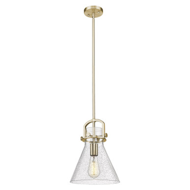 Newton Cone 1 Light Mini Pendant 13.13 Inch and 10 Inch Wide by Innovations - 410-1SM-CB-G411-10SDY