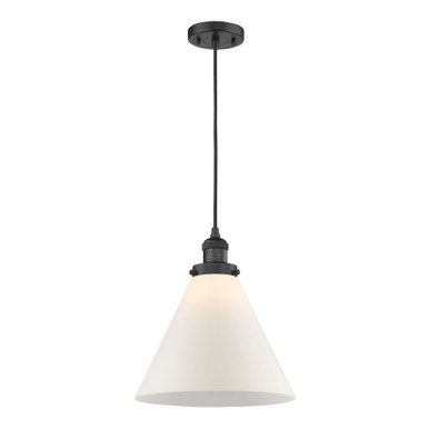 Cone 100W 1 LED Cord Hung Mini Pendant 14.13 X 12 Inch Wide by Innovations - 201C-G4L-LED