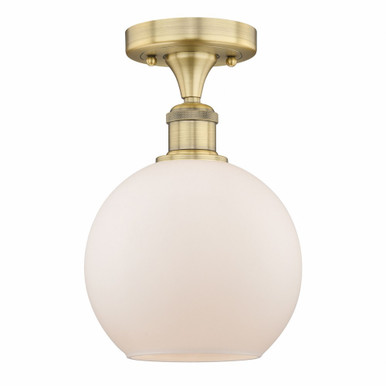 Athens 1 Light Semi Flush Mount 12 Inch Tall and 8 Inch Wide by Innovations - 616-1F-BB-G121-8