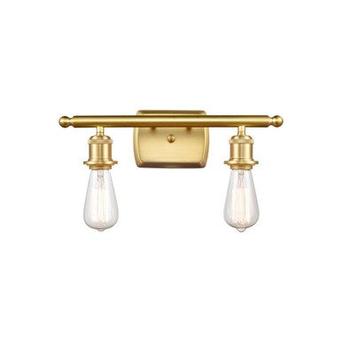 Bare Bulb 2 Light Bath Vanity 4.75 Inch Tall X 16 Inch Wide by Innovations - 516-2W