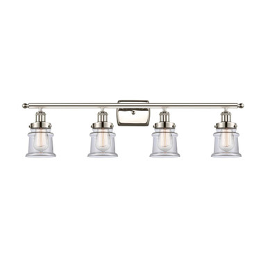 Canton 4 Light Bath Vanity 9.5 Inch Tall and 35.25 Inch Wide by Innovations - 916-4W-PN-G182S