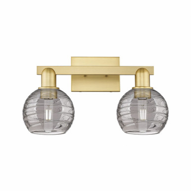 Athens Deco Swirl 2 Light Bath Vanity 9.88 X 16.88 Inch Wide by Innovations - 716-2W-SG-G1213-6SM