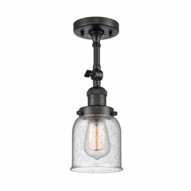 Bell 1 Light Adjustable Semi Flush Mount 14.5 X 5 Inch Wide by Innovations - 201F-OB-G54
