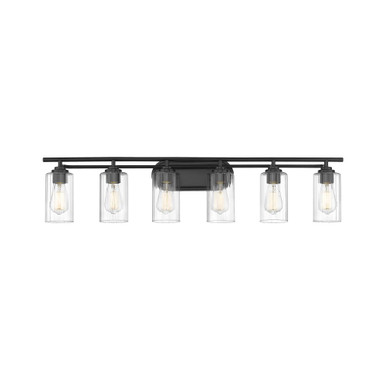 Ice 100W 6 LED Bath Vanity 9.13 Inch Tall X 42.13 Inch Wide by Innovations - 353-6W-BK-CL-LED