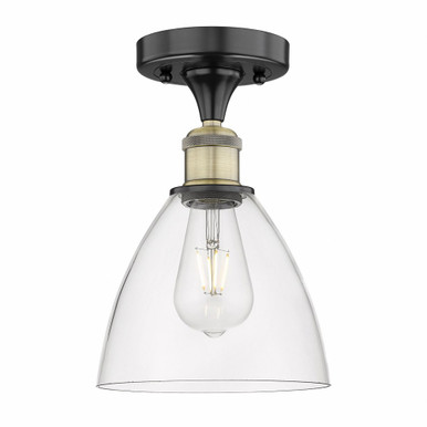 Bristol 1 Light Glass Semi Flush Mount 11.5 X 7.5 Inch Wide by Innovations - 616-1F-BAB-GBD-752