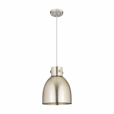Newton Bell 1 Light Metal Shade Small Pendant 12.5 Inch Tall by Innovations - 410-1PM-SN-M412-10SN
