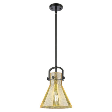 Newton Cone 1 Light Mini Pendant 13.13 Inch and 10 Inch Wide by Innovations - 410-1SM-BK-G411-10ME