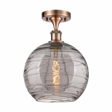 Athens Deco Swirl 1 10 Inch Wide Steel Semi Flush Mount by Innovations - 516-1C-AC-G1213-10SM