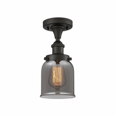 Bell 1 Light Semi Flush Mount 11 Inch Tall and 5 Inch Wide by Innovations - 916-1C-OB-G53