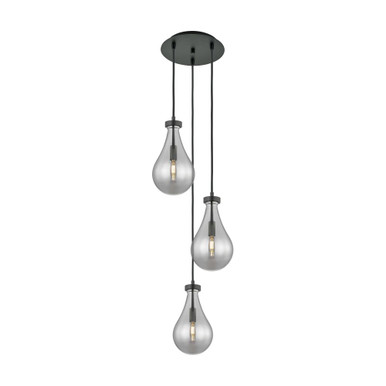 Owego 3 Light 7" Multi Pendant 42.75 Inch X 11.63 Inch Wide by Innovations - 113-451-1P-BK-G451-7SM