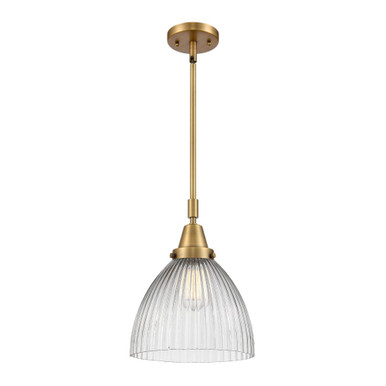 Seneca Falls 100W 1 LED Mini Pendant 13.13 and 9.5 Inch Wide by Innovations - 447-1S-BB-G222-LED