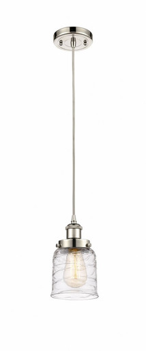 Bell 1 Light Cord hung Mini Pendant 10 Inch and 5 Inch Wide by Innovations - 916-1P-PN-G513