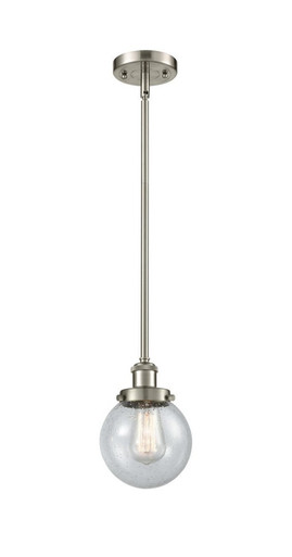 Beacon 1 Light Mini Pendant 9 Inch Tall and 6 Inch Wide by Innovations - 916-1S-SN-G204-6