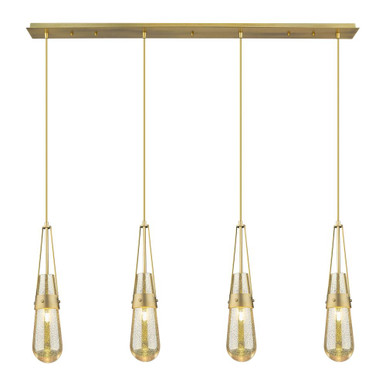Milan 4 Light Linear Pendant 20.25 Inch and 48.13 Inch Wide by Innovations - 124-452-1P-BB-G452-4ME