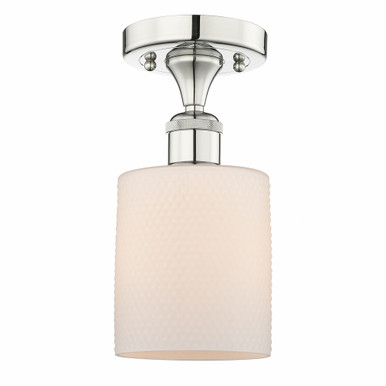 Cobbleskill 1 Light Semi Flush Mount 11 Inch and 5 Inch Wide by Innovations - 616-1F-PN-G111