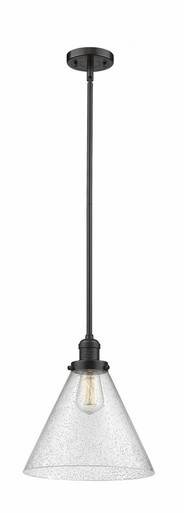 Cone 1 Light Stem Hung Mini Pendant 16 Inch and 12 Inch Wide by Innovations - 201S-OB-G44-L