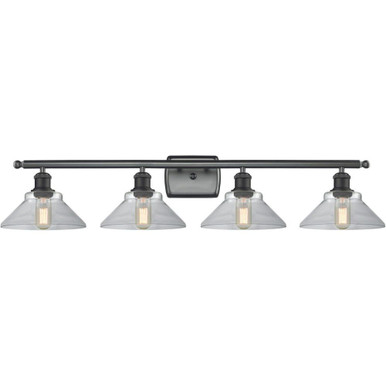 Orwell 4 Light Bath Vanity 8 Inch Tall and 38.38 Inch Wide by Innovations - 516-4W-BK-G132