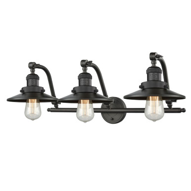 Railroad 100W 3 LED Adjustable Bath Vanity 12 X 28 Inch Wide by Innovations - 515-3W-OB-M5-LED