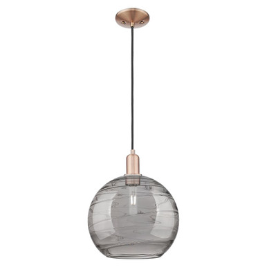 Athens Deco Swirl 1 Light Cord Hung Mini Pendant 14.2 X 12 by Innovations - 716-1P-AC-G1213-12SM